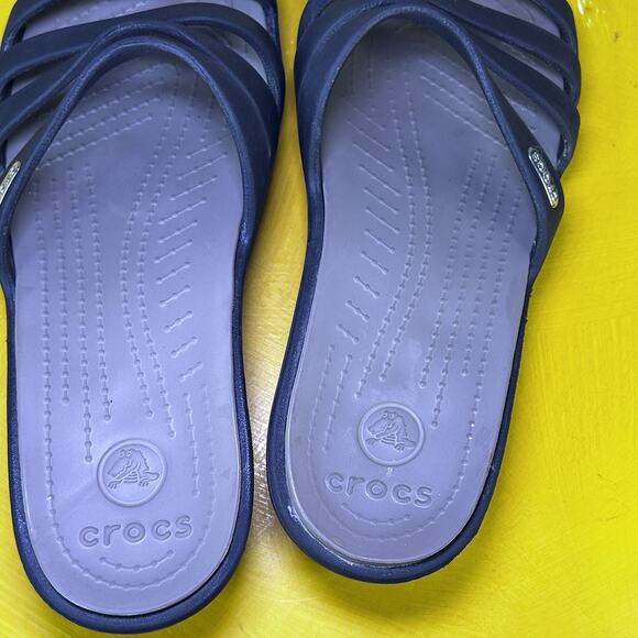 Crocs Rhonda Women’s Size 9M Brown Slides Wedge Heel Sandal Comfort - Picture 12 of 16